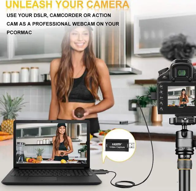 Alt view image 4 of 7 - Audio Video Capture Cards - HDMI to USB 2.0 - High Definition 1080p 30fps - Record Directly to Computer for Gaming, Streaming, Teaching, Video Conference or Live Broadcasting