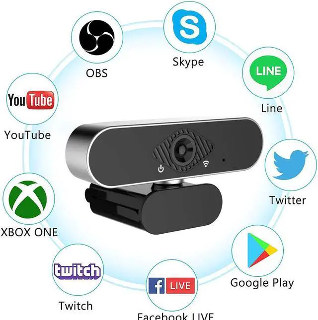 Alt view image 5 of 7 - Full HD 1080p Webcam, Webcam with Microphone PC Streaming Computer Web Cam for Pc Laptop Desktop Rotation Webcam with Microphone Web Camera Highly Compatible