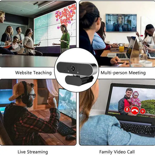 Alt view image 7 of 7 - Full HD 1080p Webcam, Webcam with Microphone PC Streaming Computer Web Cam for Pc Laptop Desktop Rotation Webcam with Microphone Web Camera Highly Compatible
