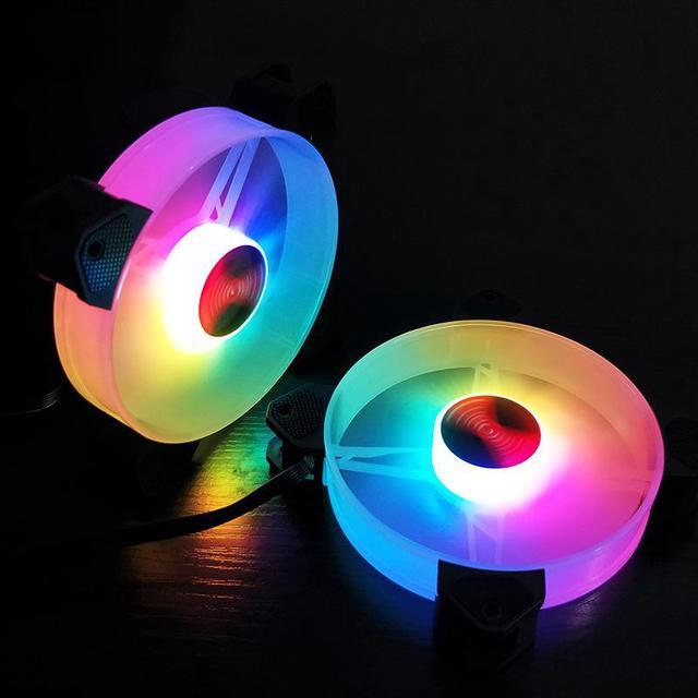 Alt view image 6 of 7 - F-YH Computer Case PC Cooling Fan RGB Adjust 120mm Quiet + IR Remote New Computer Cooler RGB CPU Case Fans Four In One