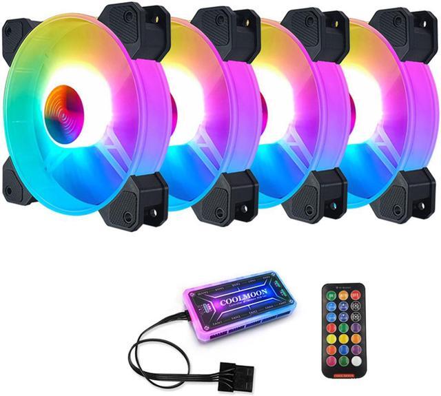 Main image of F-YH Computer Case PC Cooling Fan RGB Adjust 120mm Quiet + IR Remote New Computer Cooler RGB CPU Case Fans Four In One