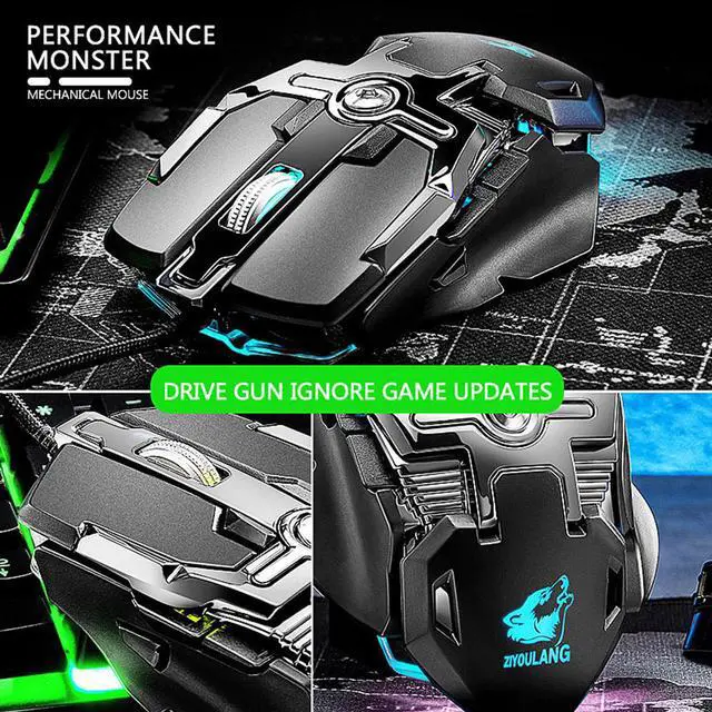 Alt view image 5 of 7 - Gaming Mice 6400DPI LED Wired Mechanic RGB Backlight Gaming Mouse 8 Button Macro Program Gaming Mouse for Laptop Computer Games