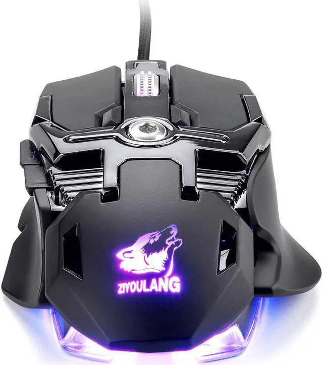 Alt view image 6 of 7 - Gaming Mice 6400DPI LED Wired Mechanic RGB Backlight Gaming Mouse 8 Button Macro Program Gaming Mouse for Laptop Computer Games