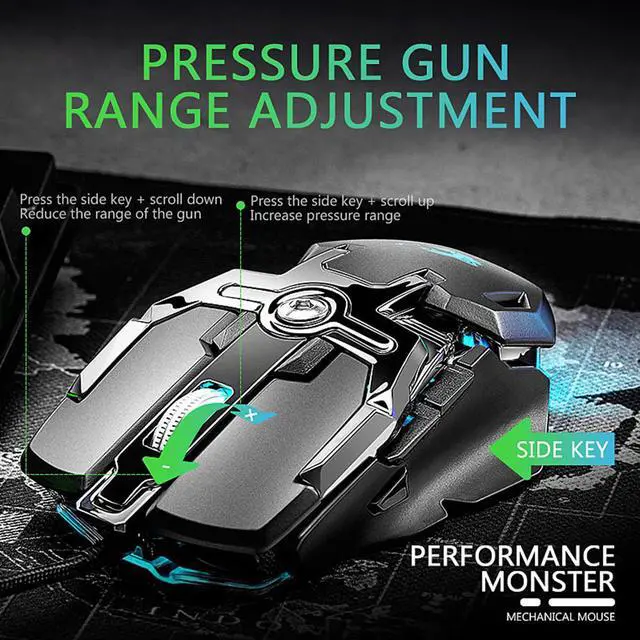 Alt view image 3 of 7 - Gaming Mice 6400DPI LED Wired Mechanic RGB Backlight Gaming Mouse 8 Button Macro Program Gaming Mouse for Laptop Computer Games