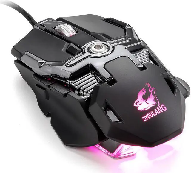 Alt view image 7 of 7 - Gaming Mice 6400DPI LED Wired Mechanic RGB Backlight Gaming Mouse 8 Button Macro Program Gaming Mouse for Laptop Computer Games