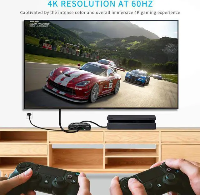 Alt view image 7 of 7 - 3x1 HDMI Splitter Aluminum HDMI Switch 3 in 1 Out with IR Remote Control, Supports 4k@60HZ 3D HD1080P, HDMI Switcher for PS3 PS4 Pro TV