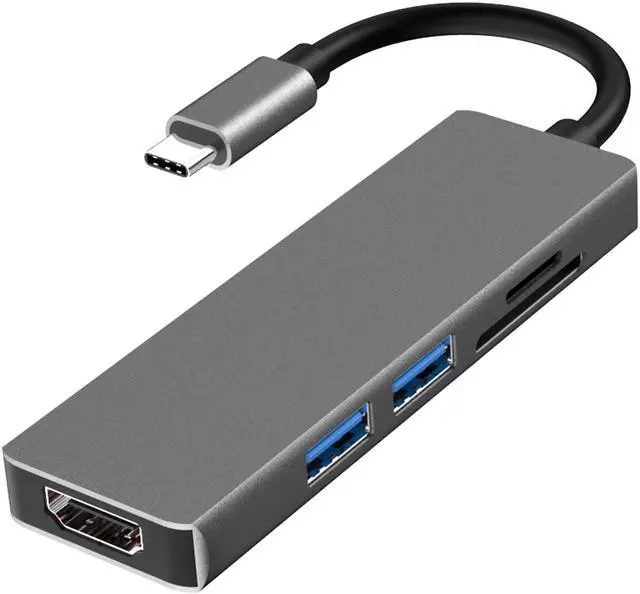 Alt view image 5 of 7 - USB C Hub Type C Dock Adapter - USB C Dock 5 in 1 with 4K HDMI (30Hz), 2 USB 3.0 Ports, SD/TF Card Reader, Compatible with MacBook Pro/Air and More Type-C Laptops or Devices