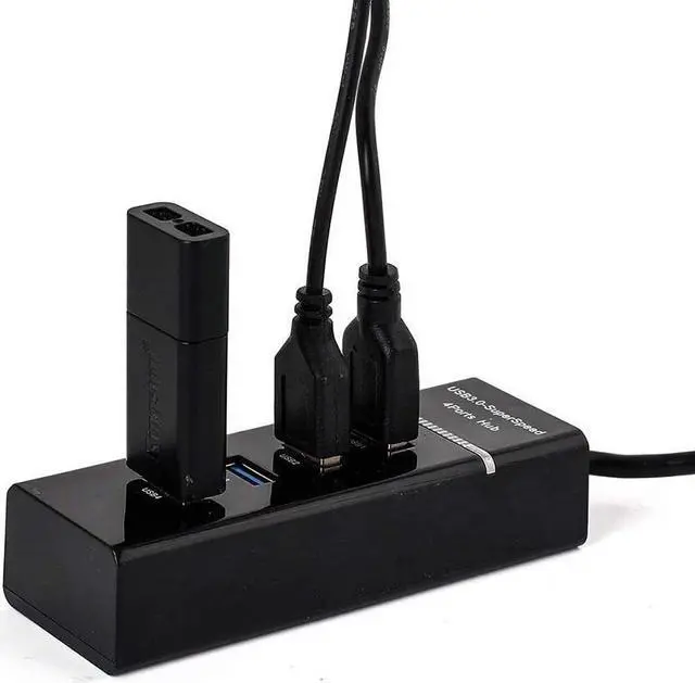 Alt view image 5 of 7 - 4 Ports USB 3.0 Hub Adapter,USB Splitter Compatible for USB Flash Driver, Laptop,Keyboard,Notebook PC,Mouse,Table,Printer,PS4,Xbox One,MacBook Air/Pro/Mini (0.98FT Extended Cable)