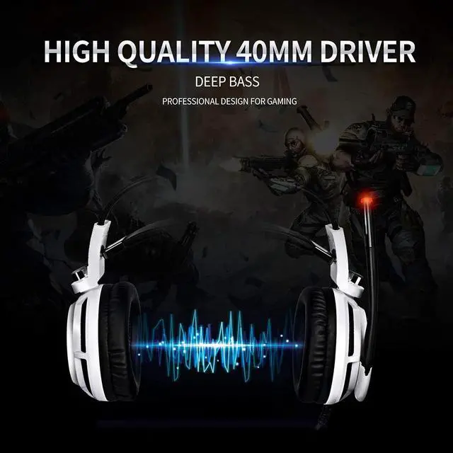 Alt view image 2 of 7 - Gaming Headset 7.1 Virtual Surround Sound Headphone with Microphone Stereo Headphones Vibrate for PC Computer Laptop with Mic, Volume Control, LED
