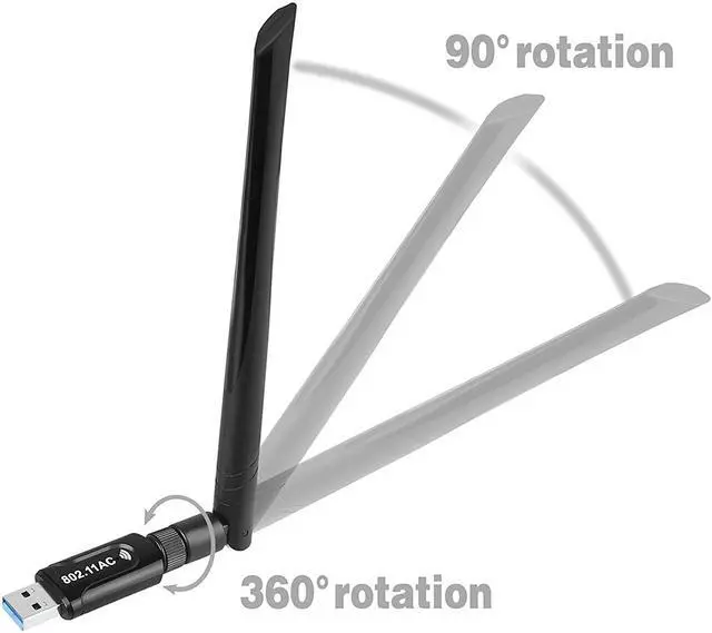 Alt view image 3 of 7 - USB WiFi Adapter, 1200Mbps USB 3.0 Wireless WiFi Dongle 2.4G/5.8G 802.11ac Network Adapter with 5dBi High Gain Antenna for Windows XP/Vista/7/8/8.1/10, Linux 2.6 or Above, Mac OS X 10.6-10.15