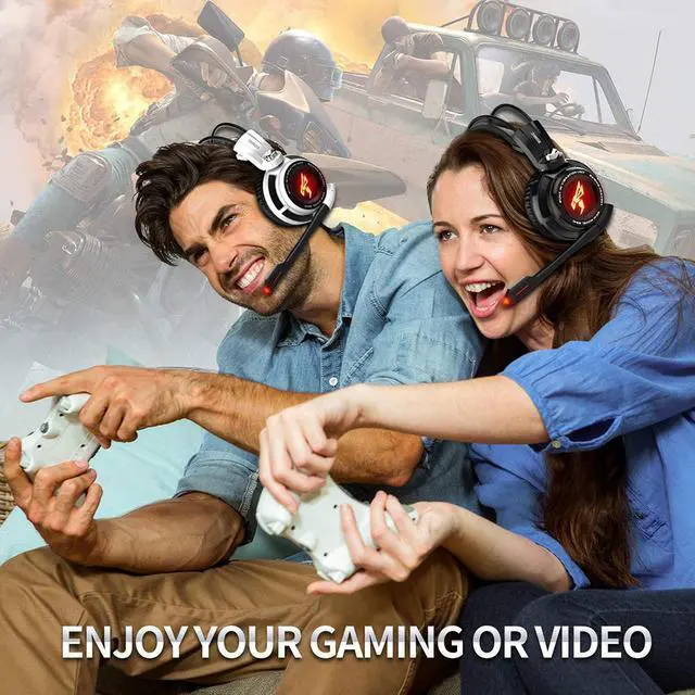 Alt view image 7 of 7 - Gaming Headset 7.1 Virtual Surround Sound Headphone with Microphone Stereo Headphones Vibrate for PC Computer Laptop with Mic, Volume Control, LED
