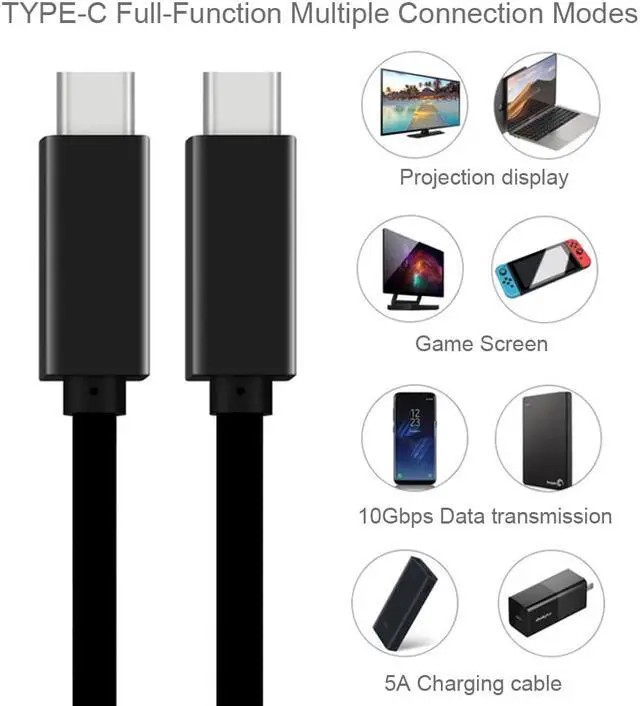 Alt view image 6 of 8 - 5A 100W USB-C Cable, 6.6ft USB Power Delivery (PD) Fast Charge USB 3.1 Gen2, 10Gbps Data — Compatible with PD Docking Stations, Hard Drives, MacBook Pro, Air, iPad Pro, PixelBook, 4K Displays