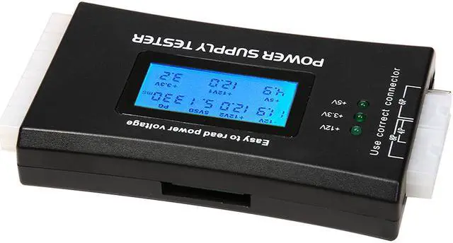 Alt view image 3 of 7 - Digital LCD Display PC Computer 20/24 Pin Power Supply Tester Check Quick Bank Supply Power Measuring Diagnostic Tester Tools