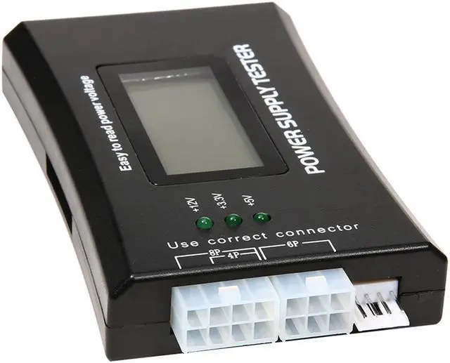 Alt view image 4 of 7 - Digital LCD Display PC Computer 20/24 Pin Power Supply Tester Check Quick Bank Supply Power Measuring Diagnostic Tester Tools