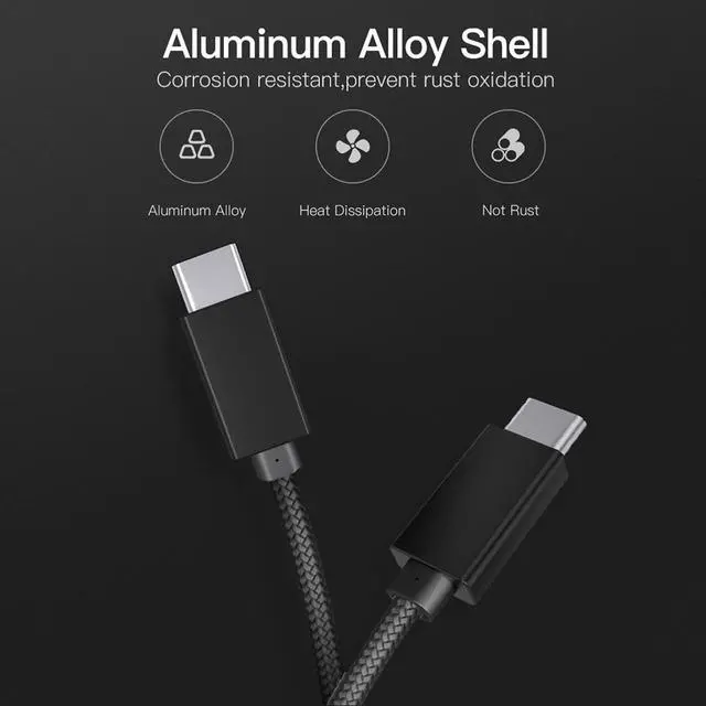 Alt view image 4 of 7 - 5A 100W Type-C Cable, 6.6ft USB Power Delivery (PD) Fast Charge USB C 3.1 Gen2, 10Gbps Data — Compatible with PD Docking Stations, Hard Drives, MacBook Pro, Air, iPad Pro, PixelBook, 4K/5K Displays