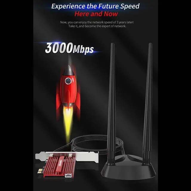 Alt view image 3 of 7 - Dual band 3000Mbps Wifi 6 AX200NGW PCI-E 1X Wireless Adapter 2.4G/5Ghz 802.11ac/ax Bluetooth 5.0 For Win10 AX200 WiFi Network Card