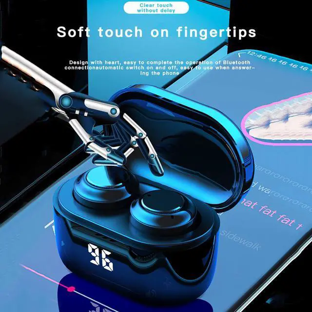 Alt view image 4 of 7 - Mini TWS Earbuds, True Wireless Earphones, BT5.0 Headphones IPX5 Waterproof Sports Headsets 3D Surround HiFi Music Earphones with Mic, 300mAh Charging Case