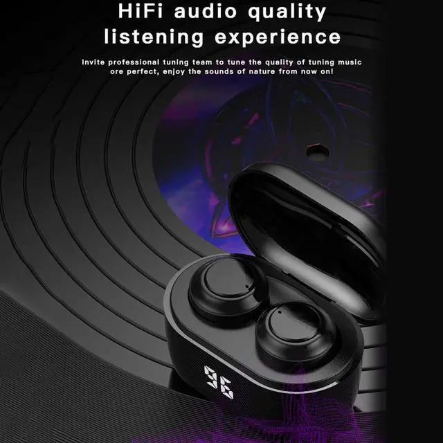 Alt view image 6 of 7 - Mini TWS Earbuds, True Wireless Earphones, BT5.0 Headphones IPX5 Waterproof Sports Headsets 3D Surround HiFi Music Earphones with Mic, 300mAh Charging Case