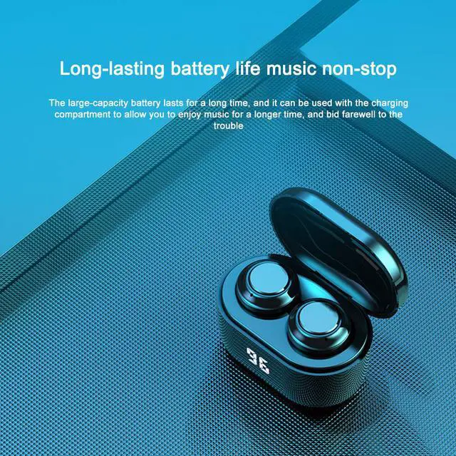 Alt view image 2 of 7 - Mini TWS Earbuds, True Wireless Earphones, BT5.0 Headphones IPX5 Waterproof Sports Headsets 3D Surround HiFi Music Earphones with Mic, 300mAh Charging Case