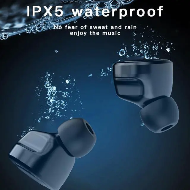 Alt view image 7 of 7 - Mini TWS Earbuds, True Wireless Earphones, BT5.0 Headphones IPX5 Waterproof Sports Headsets 3D Surround HiFi Music Earphones with Mic, 300mAh Charging Case