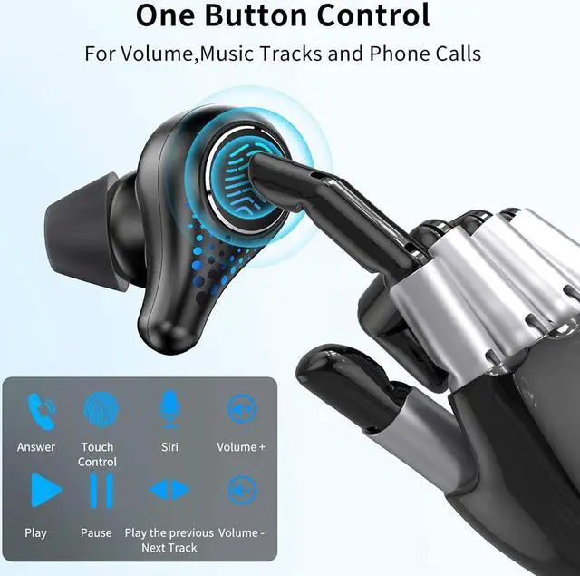 Alt view image 2 of 7 - Wireless Earbuds,GPED Bluetooth Headphones Bluetooth 5.0 in-Ear Headphones with 30H Playtime HiFi 3D Stereo Sound Built-in Mic Earphones CVC8.0 Apt-X with Charging Case for Sports