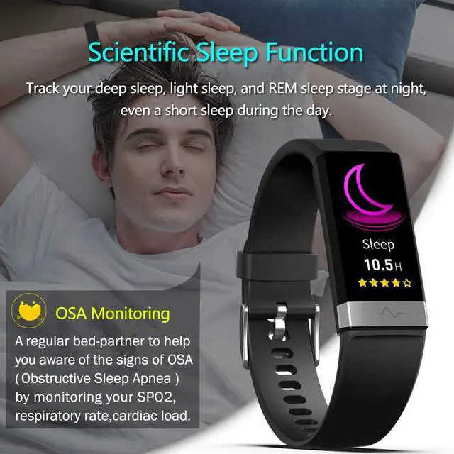 Alt view image 4 of 7 - Fitness Tracker Blood Oxygen SpO2 Heart Rate Monitor Blood Pressure Fitness Activity Tracker with Low O2 Reminder, IP68 Waterproof Smart Watch with HRV Sleep Health Monitor Smartwatch for Android iOS