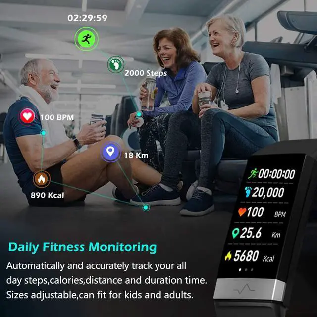 Alt view image 3 of 7 - Fitness Tracker Blood Oxygen SpO2 Heart Rate Monitor Blood Pressure Fitness Activity Tracker with Low O2 Reminder, IP68 Waterproof Smart Watch with HRV Sleep Health Monitor Smartwatch for Android iOS
