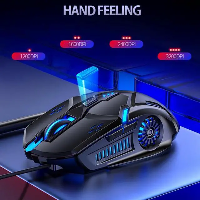 Alt view image 2 of 7 - Wired USB Mouse Silent 6 Keys Mouse Gaming Mice 3200DPI Optical Gamer Mouse 7colors LED Backlit and Ergonomics Design For Computer Laptop Gaming Mice Office Mouse