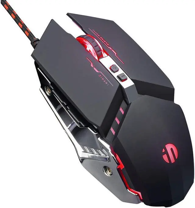 Main image of Gaming Mouse,  Professional Gaming Mouse with 7 Macro Programmable Buttons, 4800DPI Adjustable, Silent Click, RGB Backlit, USB Wired Optical Ergonomic Mouse for PC Laptop Computer