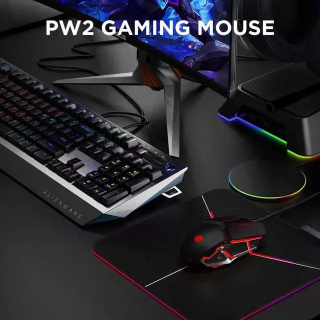 Alt view image 7 of 7 - Gaming Mouse,  Professional Gaming Mouse with 7 Macro Programmable Buttons, 4800DPI Adjustable, Silent Click, RGB Backlit, USB Wired Optical Ergonomic Mouse for PC Laptop Computer