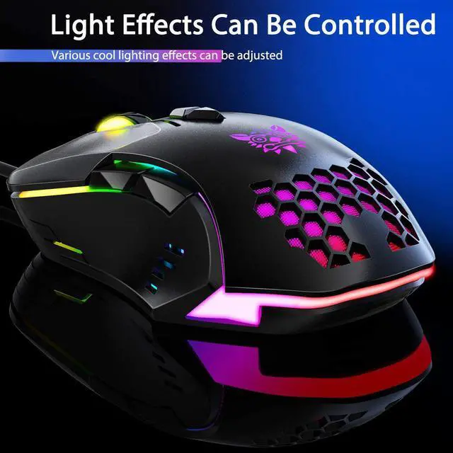Alt view image 3 of 7 - Wired Gaming Mouse -  Professional Gaming Mouse with RGB Backlit LED Lighting, 6400 DPI Optical Sensor, Ergonomic Gaming Mice for Window PC Laptop Gaming, Black