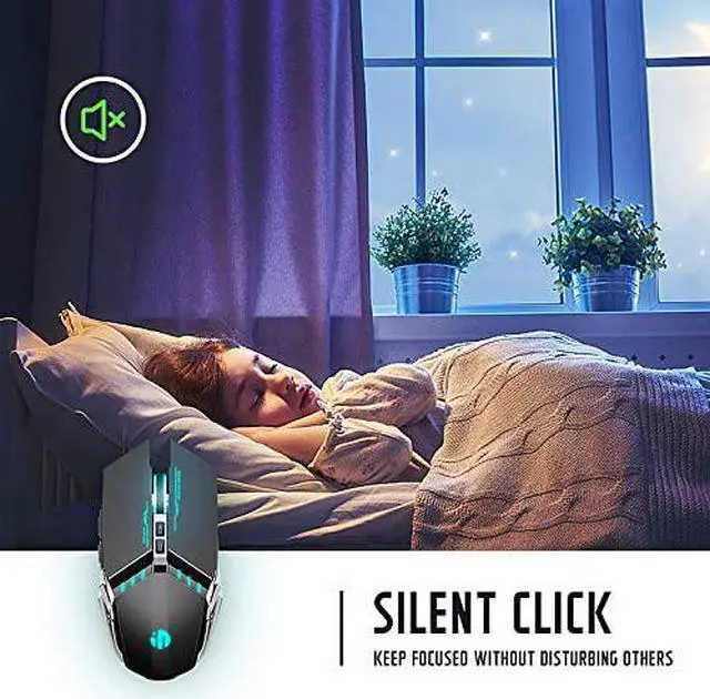 Alt view image 5 of 7 - Gaming Mouse,  Professional Gaming Mouse with 7 Macro Programmable Buttons, 4800DPI Adjustable, Silent Click, RGB Backlit, USB Wired Optical Ergonomic Mouse for PC Laptop Computer