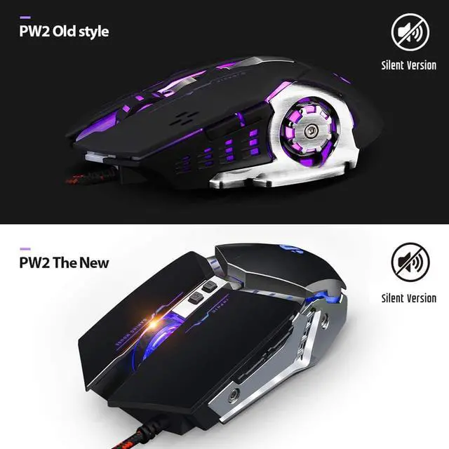 Alt view image 6 of 7 - Gaming Mouse,  Professional Gaming Mouse with 7 Macro Programmable Buttons, 4800DPI Adjustable, Silent Click, RGB Backlit, USB Wired Optical Ergonomic Mouse for PC Laptop Computer