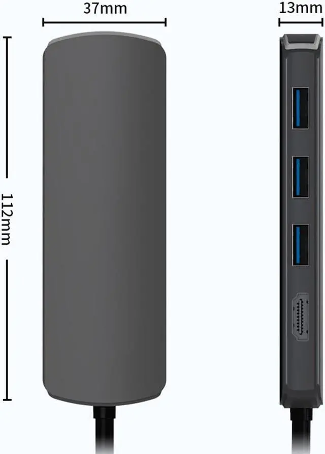 Alt view image 7 of 7 - 8-in-1 USB HUB Type C Docking Station USB 3.0 HDMI SD Slot TF Slot 3.5mm Jack Type C PD For Surface Go/Mac Pro