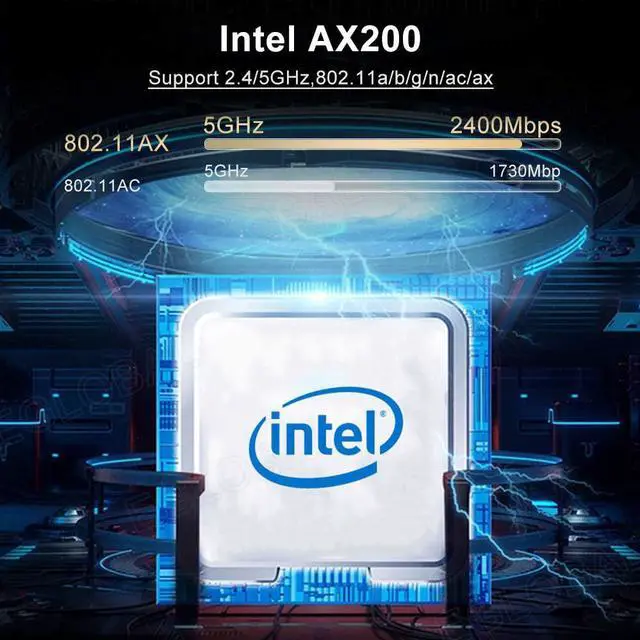 Alt view image 2 of 7 - WiFi 6 AX200 PCIE WiFi Card 2974Mbps with Bluetooth 5.0, 802.11AX Dual Band 5GHz/2.4GHz Wireless PCIe Adapter for PC Desktop,Support Windows 10 64bit