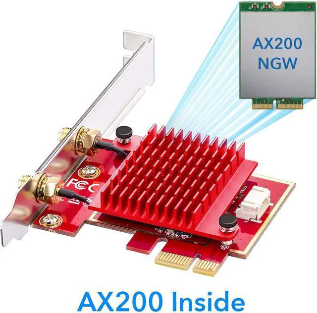 Alt view image 4 of 7 - PCIe WiFi Card,WiFi 6 Wireless Network Card AX200 Dual Band PCI-Express Card Adapter, 2.4GHz/5.8GHz,Bluetooth 5.0 | MU-MIMO | Ultra-Low Latency PCI-E Card, Supports Windows 10 64 Bit System.