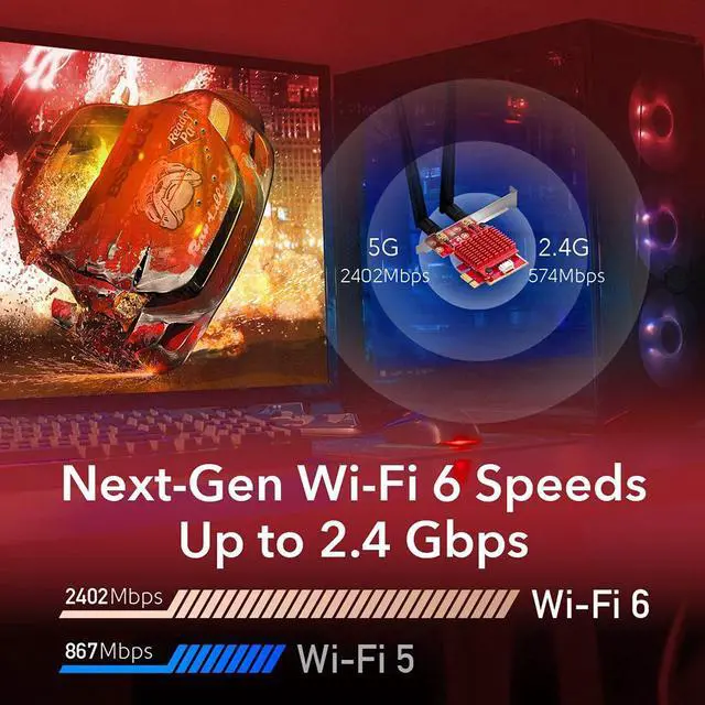 Alt view image 6 of 7 - PCIe WiFi Card,WiFi 6 Wireless Network Card AX200 Dual Band PCI-Express Card Adapter, 2.4GHz/5.8GHz,Bluetooth 5.0 | MU-MIMO | Ultra-Low Latency PCI-E Card, Supports Windows 10 64 Bit System.