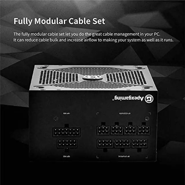 Alt view image 7 of 7 - APEXGAMING Gaming Power Supply 80 Plus Certified, Active PFC, Ultra Silent Anti-Vibrating Fan (80 Plus Gold Certified, 750W Fully Modular PSU)