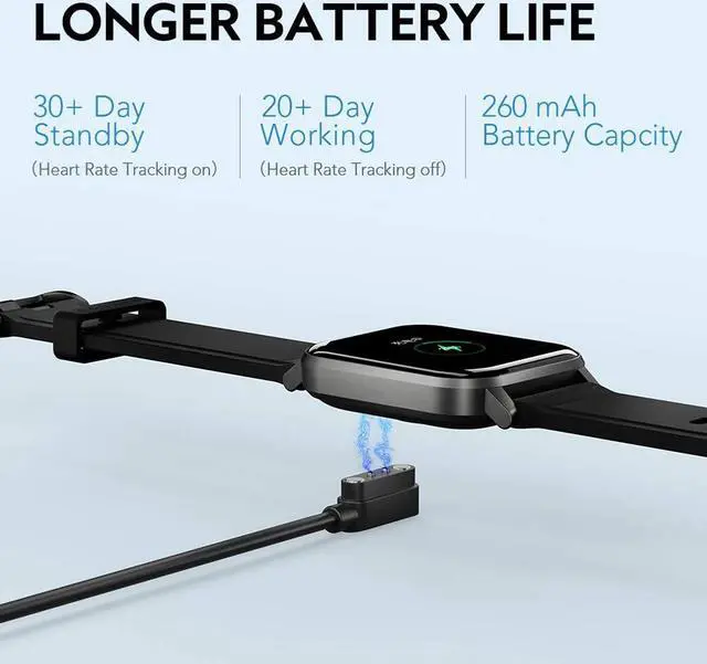 Alt view image 3 of 7 - SmartWatch(1.4", 260mAh, Bluetooth 5.0, IP68)-Fitness Tracker with Haylou App(Heart Rate, Pedometer, Calorie, Sleep, Multi-sports Tracking, Smart Notifications), iOS & Android Compatible