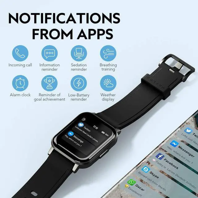 Alt view image 4 of 7 - SmartWatch(1.4", 260mAh, Bluetooth 5.0, IP68)-Fitness Tracker with Haylou App(Heart Rate, Pedometer, Calorie, Sleep, Multi-sports Tracking, Smart Notifications), iOS & Android Compatible