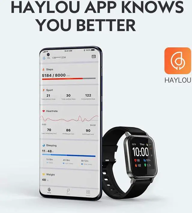 Alt view image 5 of 7 - SmartWatch(1.4", 260mAh, Bluetooth 5.0, IP68)-Fitness Tracker with Haylou App(Heart Rate, Pedometer, Calorie, Sleep, Multi-sports Tracking, Smart Notifications), iOS & Android Compatible