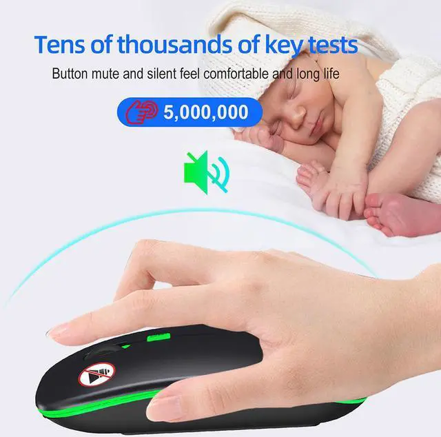 Alt view image 3 of 7 - Rechargeable Silent Wireless Mouse Ergonomic Gaming Mouse Bluetooth + 2.4g Dual Mode Wireless Mouse Computer Mouse Gamer Mice With Backlight For PC Laptop