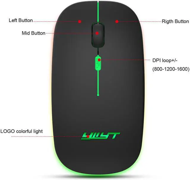 Alt view image 6 of 7 - Rechargeable Silent Wireless Mouse Ergonomic Gaming Mouse Bluetooth + 2.4g Dual Mode Wireless Mouse Computer Mouse Gamer Mice With Backlight For PC Laptop