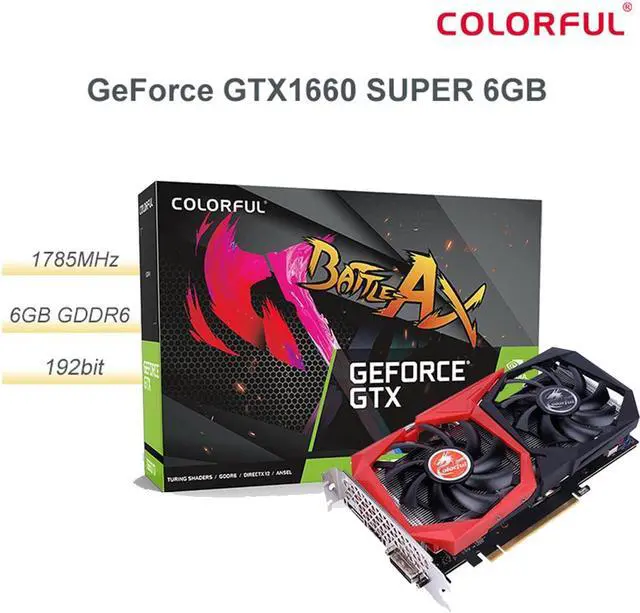 Main image of Colorful GeForce GTX 1660 SUPER 6G 1785MHz/14Gbps GDDR6 Gaming Graphics Card with Dual Fan Gaming Video Cards
