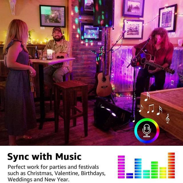 Alt view image 3 of 7 - Smart LED Strip Lights Works with Alexa Google Home, 32.8ft Music Sync RGB Color Changing, SMD 5050 LED Tape Light, 16 Million Colors LED Lights for Bedroom, Home, Kitchen, TV, Party and Festival