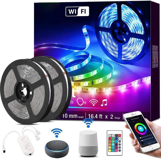 Main image of Smart LED Strip Lights Works with Alexa Google Home, 32.8ft Music Sync RGB Color Changing, SMD 5050 LED Tape Light, 16 Million Colors LED Lights for Bedroom, Home, Kitchen, TV, Party and Festival