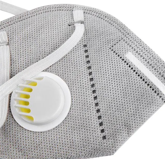 Alt view image 6 of 7 - 10PCS KN95 Mask Gray with Air Valve Respirator FFP3 Face Mask with 5 Layers Protection FFP3 Masks Filtration Mouth Cover Anti Dust Pollution FFP2 Mask for Dust and Personal Health, for Home Office Use