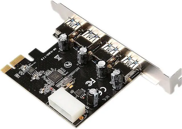Alt view image 6 of 7 - VL805 Chipset PCIe X1 4-port USB3.0 Riser Card to 4-port USB3.0 4-pin Power Add-on Card 4-port USB 3.0 PCI-e Expansion Card