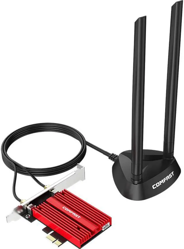 Alt view image 6 of 7 - 3000Mbps Dual Band Wireless Adapter Desktop PCIe For Intel AX200 Plus Card 802.11ax 2.4G/5Ghz Bluetooth 5.0 PCI Express 2*5dbi WiFi 6 Adapter for Computer PC Win 10 (64bit)