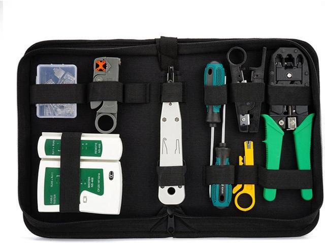 Alt view image 7 of 7 - RJ45 Crimping Tool Kit for RJ11/RJ12/CAT5/CAT6/Cat5e, Computer Maintenacnce LAN Cable Tester Network Repair Tool Set, Wire Stripping Cutter Coax Crimper Plug
